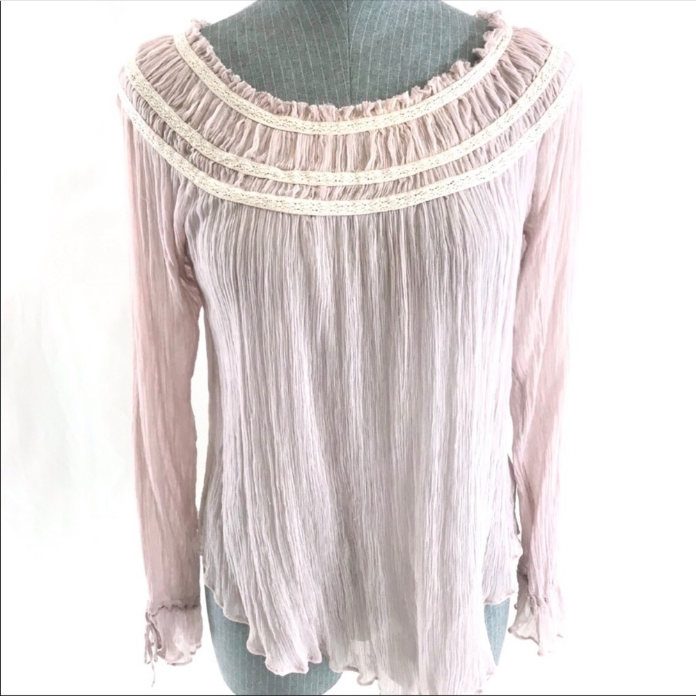 Urban Outfitters Kimchi pink sheer blouse